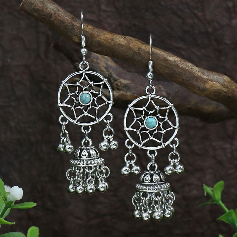 Bohemian Tassel Drop Earrings | Vintage Dangle Flower Earrings  | Ace of Craft