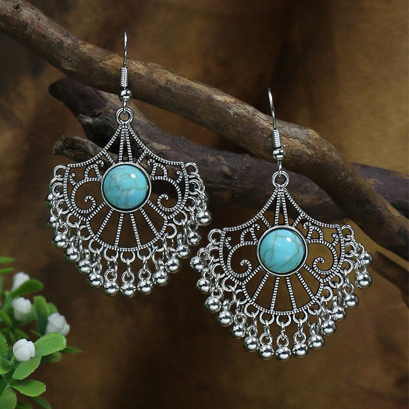 Bohemian Tassel Drop Earrings | Vintage Dangle Flower Earrings  | Ace of Craft