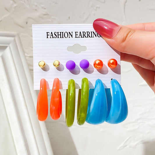 Trendy Acrylic Chain Earrings: Vibrant Resin Tassel Drops