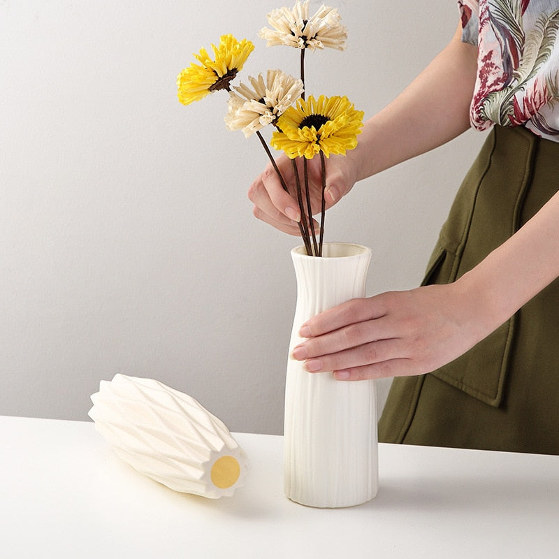 Modern Flower Vase | Plastic Bouquet Pot | Nordic Home Decoration