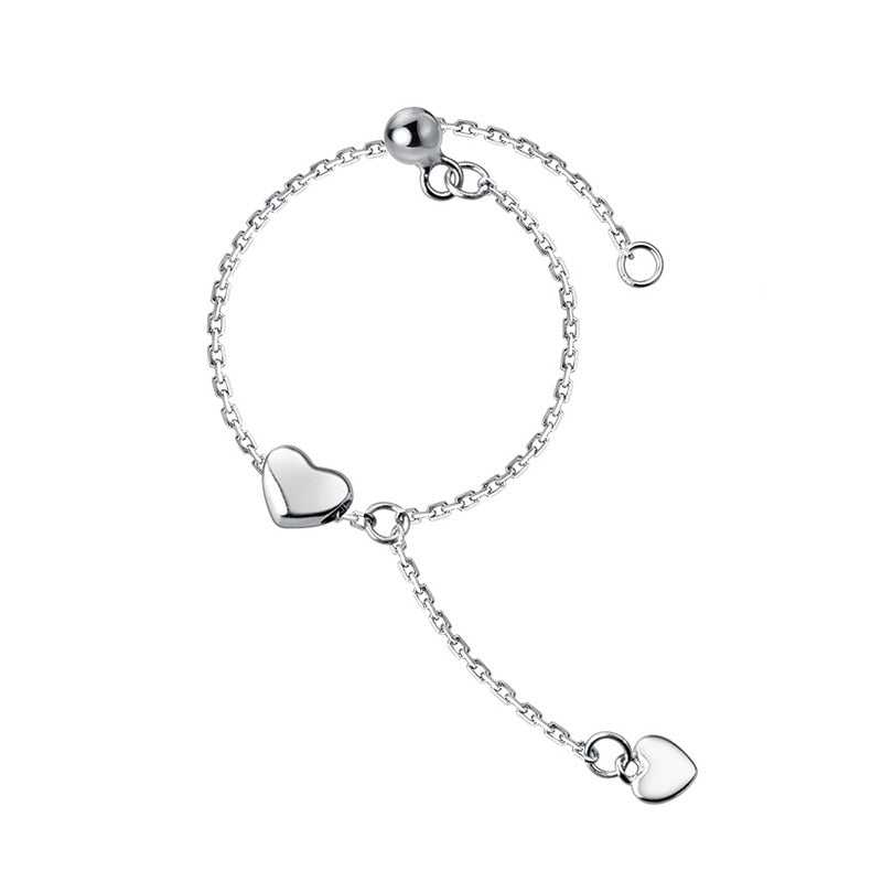 Silver Heart Chain Ring: Timeless Romantic Design