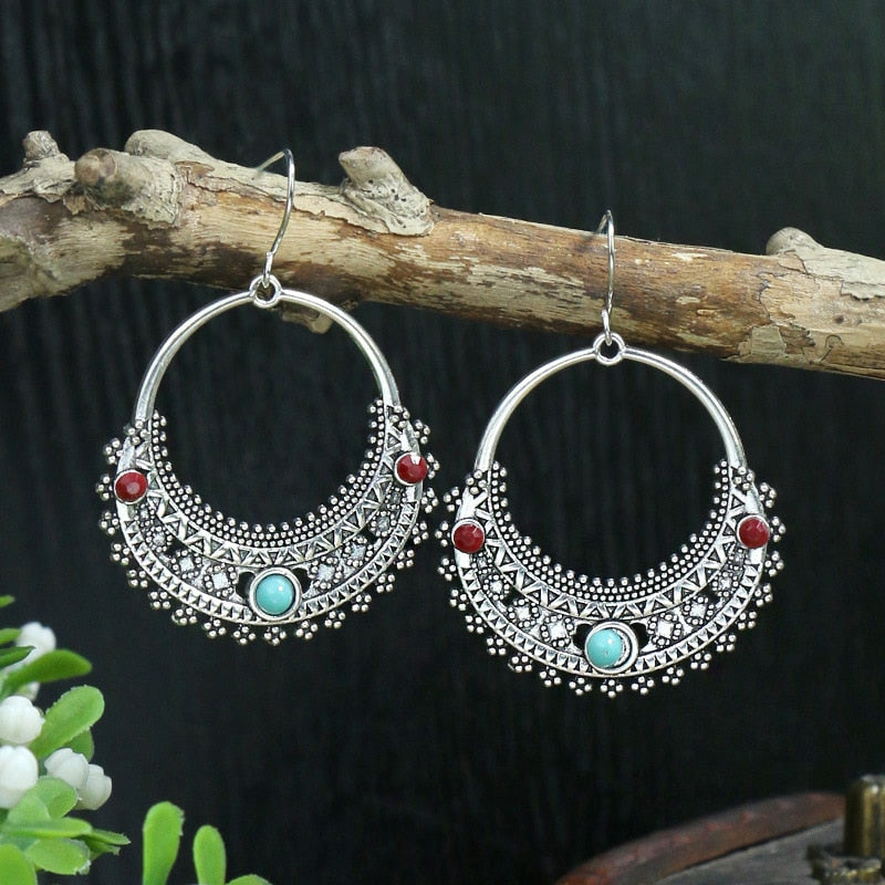 Bohemian Tassel Drop Earrings | Vintage Dangle Flower Earrings  | Ace of Craft