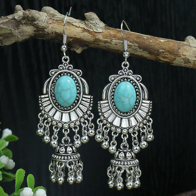 Bohemian Tassel Drop Earrings | Vintage Dangle Flower Earrings  | Ace of Craft