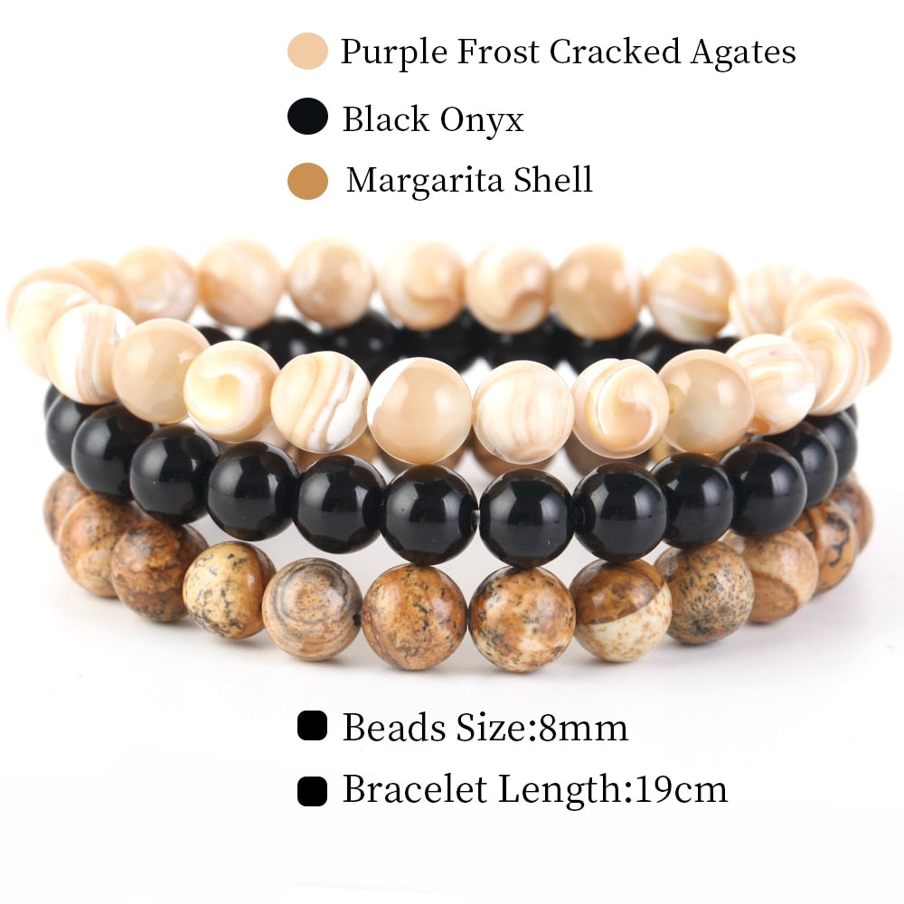 Natural Stone Bracelet Set | Women or Men Jewelry