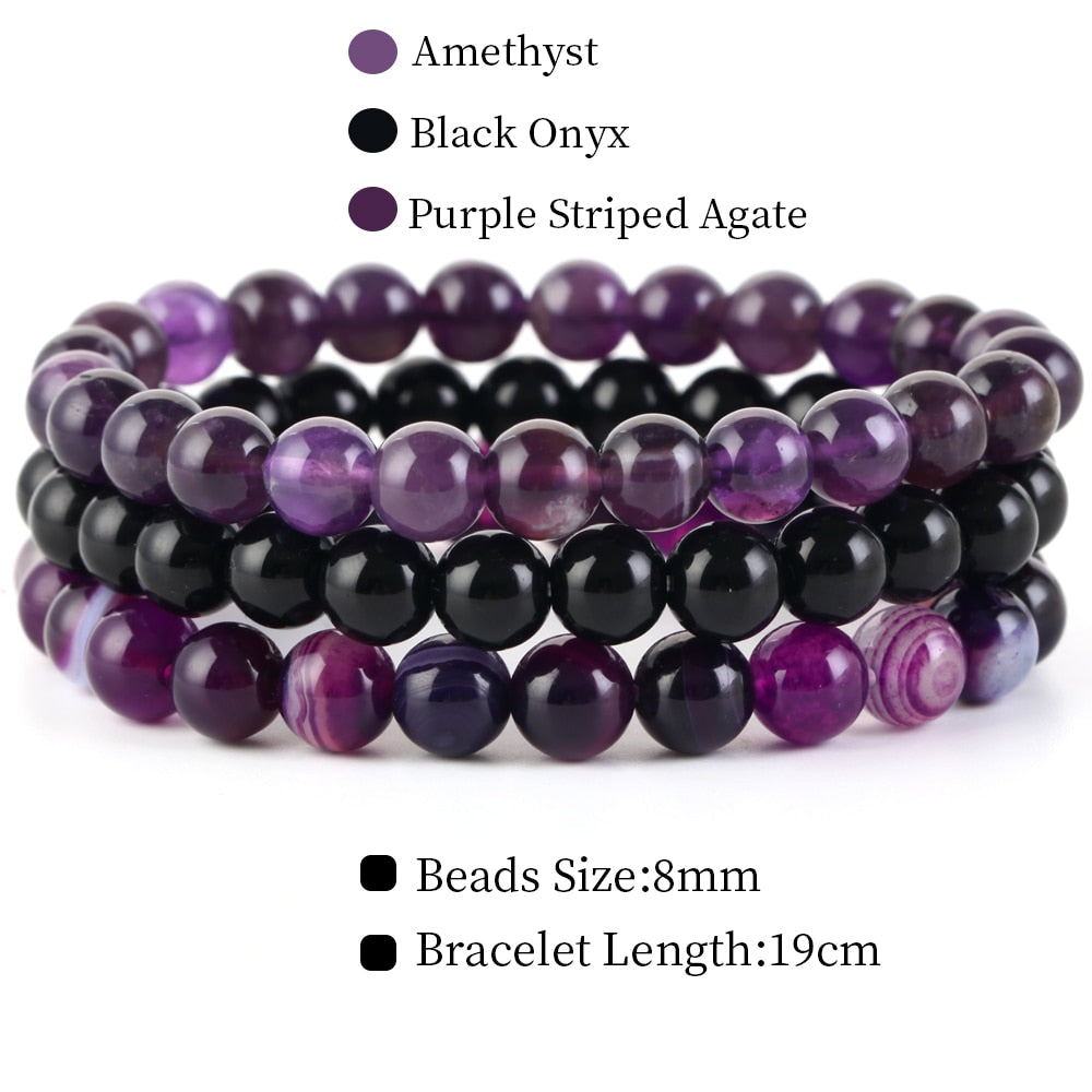 Natural Stone Bracelet Set | Women or Men Jewelry