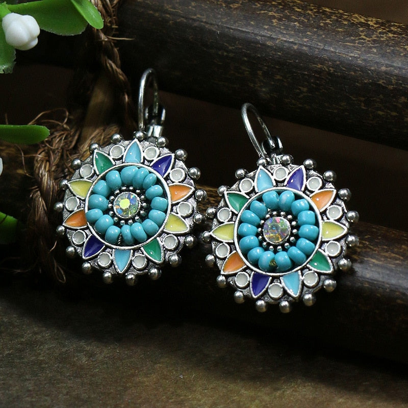 Bohemian Tassel Drop Earrings | Vintage Dangle Flower Earrings  | Ace of Craft