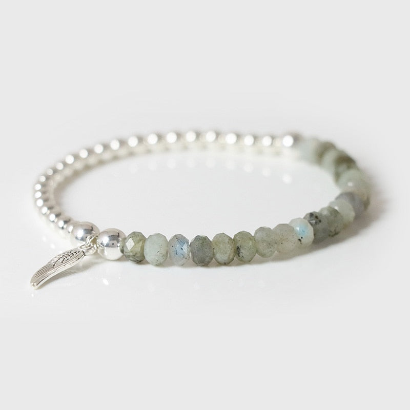 Labradorite Angel Wing Bracelet - Energy Charm for All!